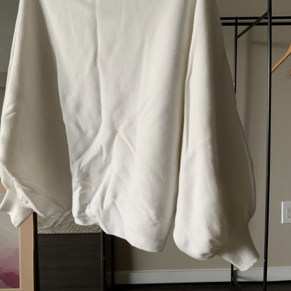 White Over the Shoulder Sweater - Picture 4 of 5